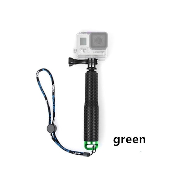 48 cm förlängningsbar selfiepinne i aluminiumlegering, teleskopisk stång för Gopro Hero 9 8 7 6 5 4 3 Osmo Action Xiaoyi Sjcam Eken (grön färg)