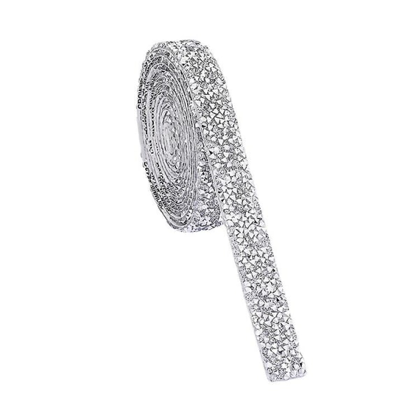 12 ruller rhinestone bånd, krystall selvklebende rhinestones diamantklistremerker for håndverk, biltelefondekorasjon (sølv)