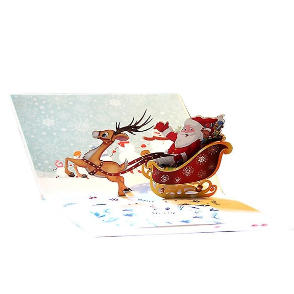 Hyvää joulua 3D joulun Deer Cart Pop-up onnittelukortti