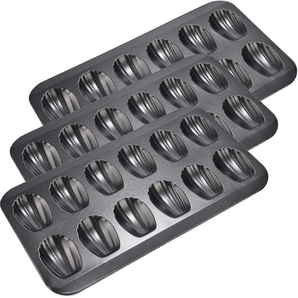 3 st Madeline bakformar Non-stick 12-koppars skalformad form