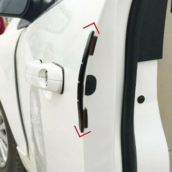 4 stk Universal bildøre kanter Ridse Anti-kollisionsbeskytter beskyttelsesstrimmel（Sort）