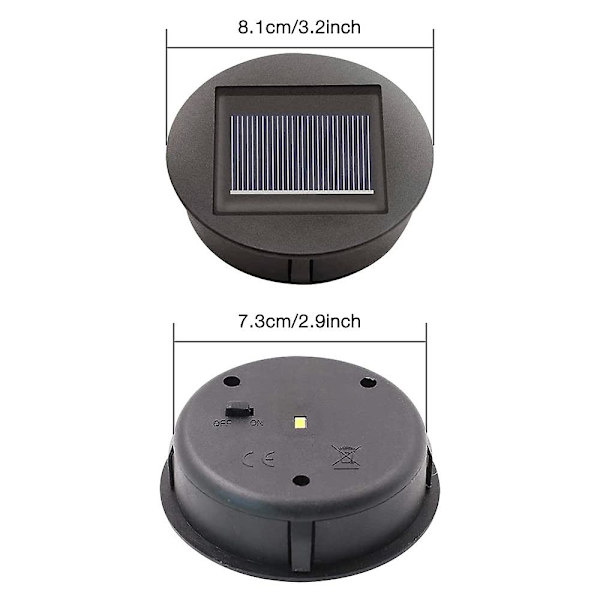 4 stk. udskiftning af solcellelamper med LED-pærer, udskiftning af soltoplamper, LED-solpanel-lanternebetræk til udendørs hængende have lanterne