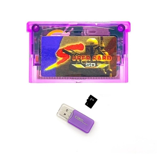 Supercard Card Micro-SD-korttisovitin SP GBM NDSL GBASP Burningille, B (violetti)