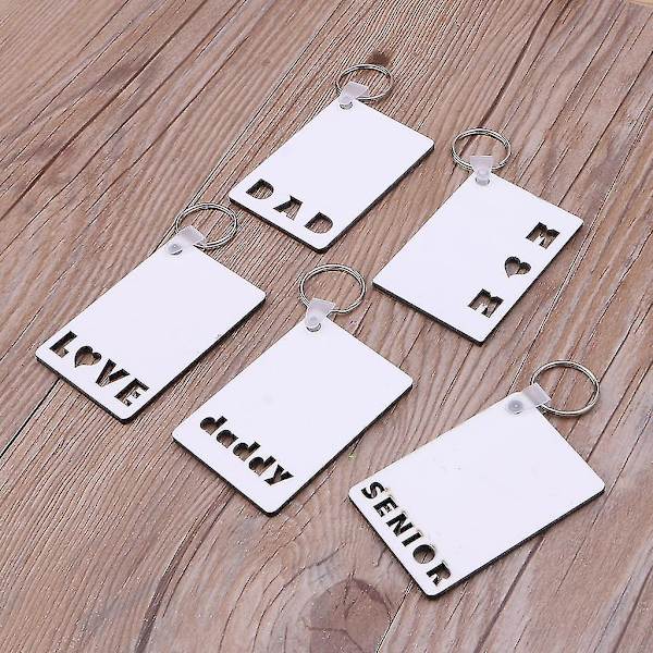 5 Mdf Sublimering Tomma Nyckelringar Värmeöverföring Diy Tomma Nyckelring（D）