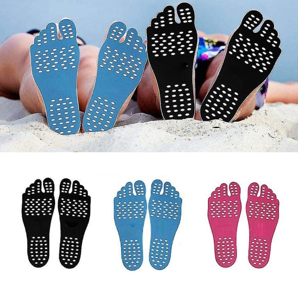 Strandfodpuder Barfodetklæbende usynlige sko Stick On Foot Pad Stickers Anti-skrid Vandtæt Unisex-fodpude（XL）