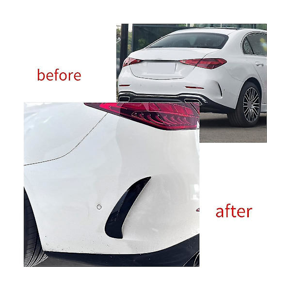 Blank svart bakre stötfångare spoiler utlopp trim lock för - C-klass W206 C260 2022+ biltillbehör