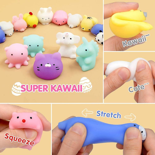 Mochi Squishy Leksaker, 30 st Mini Squishy Party Favörer För Barn Djur Squishies Stress Relief Leksaker Katt Panda Unicorn Squishy Klämleksaker Kawaii Squish