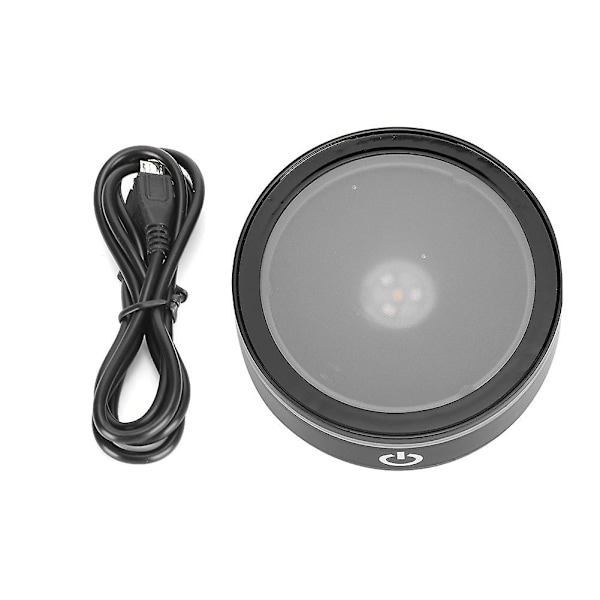 Led-bas i kristall, svart, platt touch, multifunktionell, färgglad, vitt ljus, 3d inre snidning, laserbas