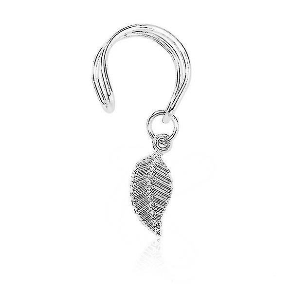 Pxcl 2 par fashionabla tredimensionella träd blad utan öronhål örklips, guld+silver