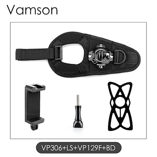 Vamson för Go Pro tillbehör dykfodral 360 graders rotation handsk-stil för Gopro Hero 10 9 8 7 6 5 4 för Insta360 för Yi 4k（VP306-LS-VP129F-BD）