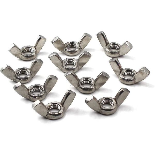 M10 Vingmutter 304 Rostfritt Stål Trådmutter Hand Twist Mutter (pack med 20)