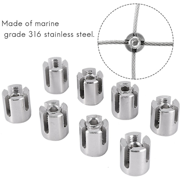 8 stk. rustfrit ståltråd reb grøn væg espalier montering clips 3mm tråd