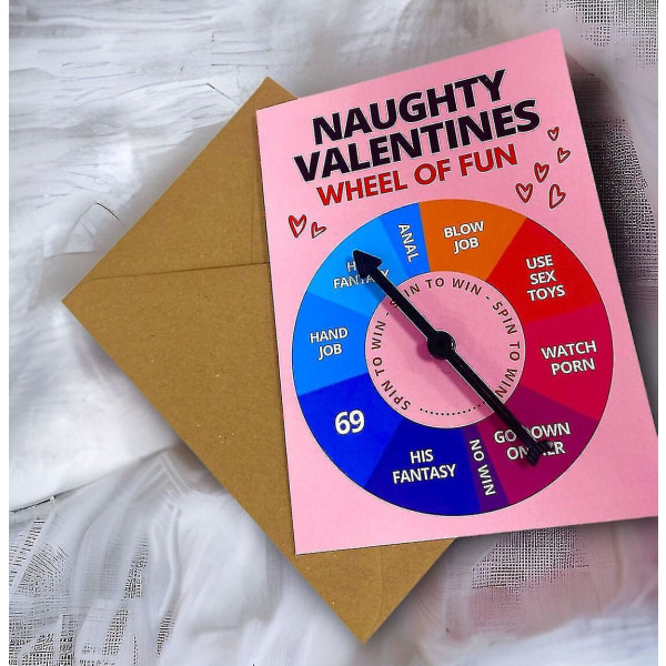 Snurrende kompashjul lykønskningskort til par, sjov gave med gratis fragt