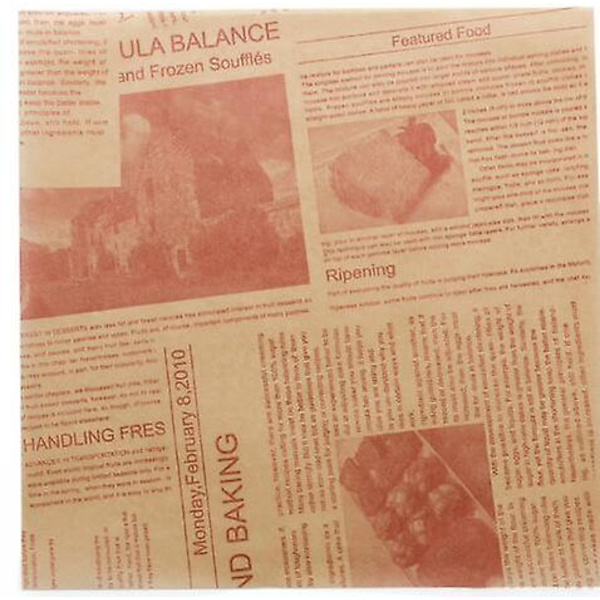 100 ark matpapper smörgåspapper tidningsdesign pommes frites matpapper