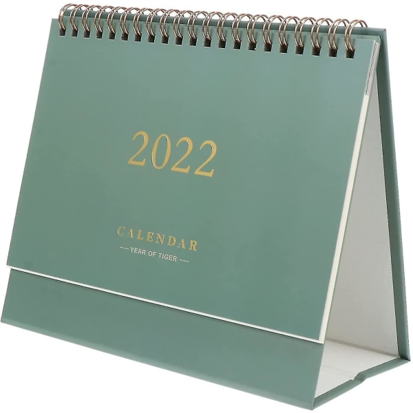 2022 työpöytäkalenteri, ajastin, joka on yhteensopiva kotitoimistokoristeiden kanssa, uudenvuoden lahja Vihreä