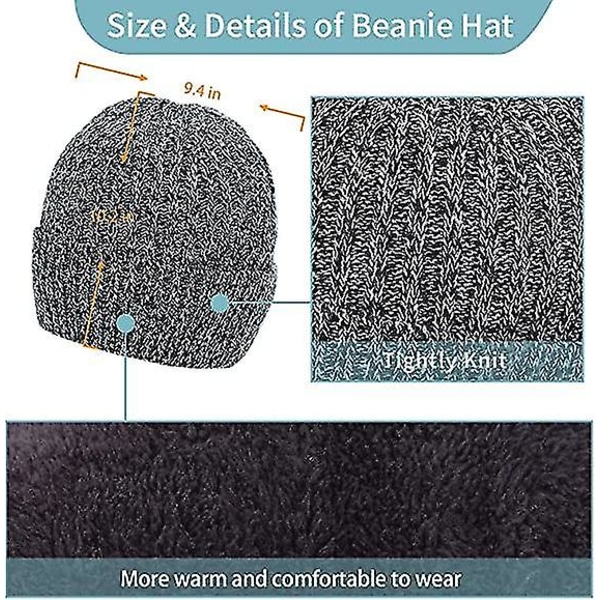 Beanie hat tørklæde handsker sæt 3 stykker, elastisk strikket hat halsvarmere touch screen handsker
