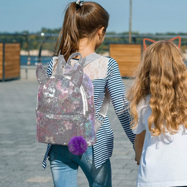 Tjejryggsäck med paljetter, Enhörningsryggsäck Tjejpaljetter Skolväska för tjejer, mode och hållbar reseryggsäck för barn, tjejer（Style2）