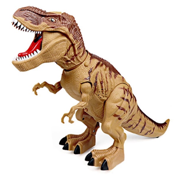 Tyrannosaurus Rex Toy T-rex Walking Realistiske lyder Batteridrevet Dinosaur Barneleke（brun）