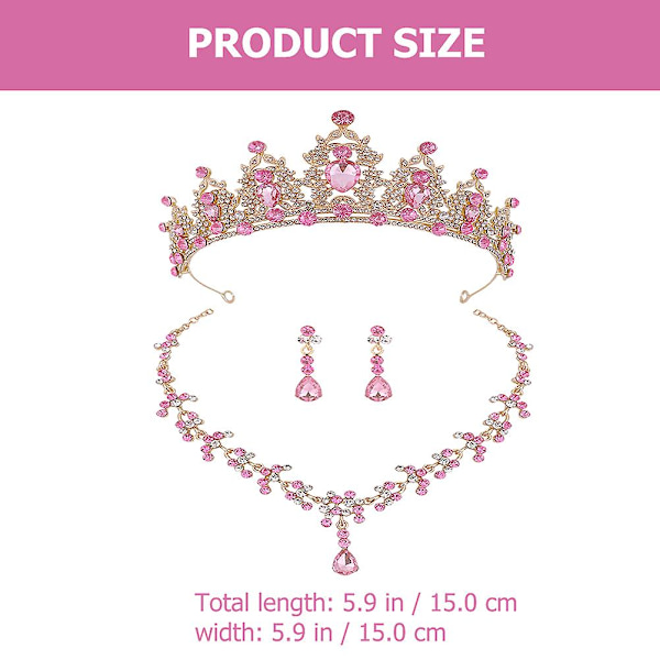 1 set bröllop brud smycken brud tiara halsband örhängen bröllopsklänning accessoarer