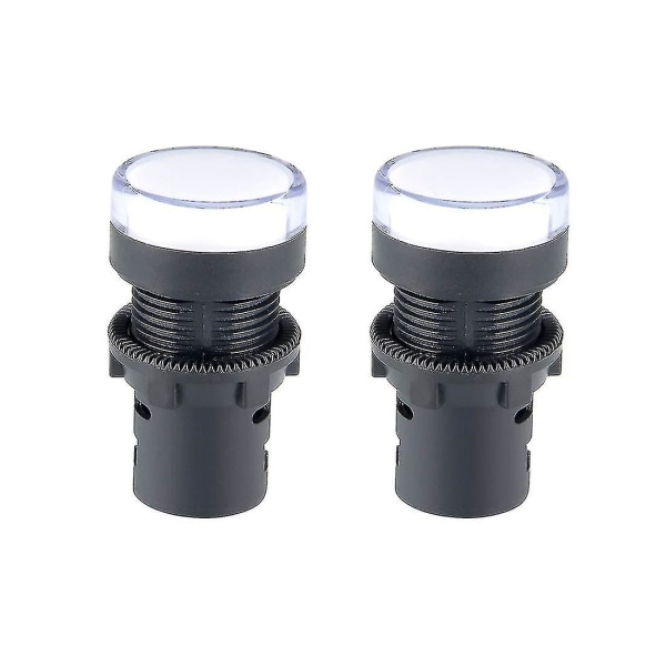 2pcs Ac/dc 110v Indicator Lights, Yellow Led, Flush Panel Mount 7/8" 22mm（White）