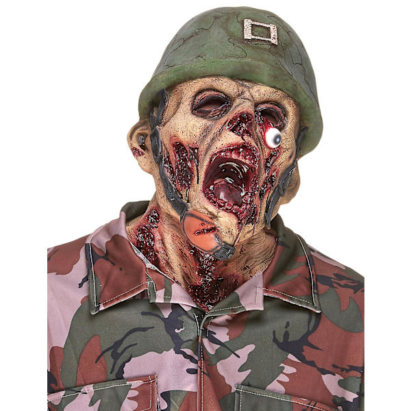 Latexmask för vuxen zombie-soldat