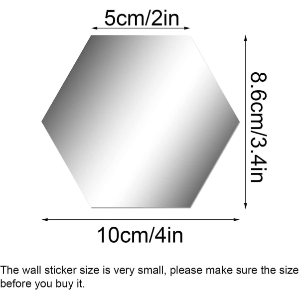 WABJTAM 36 stykker aftagelig akryl spejlindstilling sekskantet vægklistermærke Honeycomb spejl til hjemmet Stue soveværelse indretning (10 x 8,6 x 5 cm)