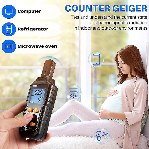 3-i-1 strålingsdosimeter teller Geiger Emf meter automatisk alarm sanntidsmåling stråling Det