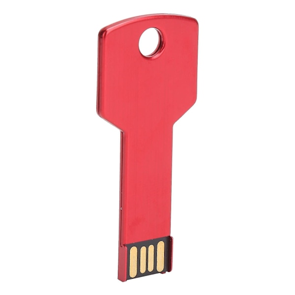 Röd USB-minne i aluminiumlegering med nyckelform för bil, dator och hem - 8 GB