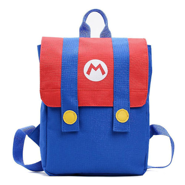 Super Mario Bros -reppu, taaperoille, ala-asteen ja esikoulun oppilaille, koululaukut, matkareppu, lapsille, pojille ja tytöille, syntymäpäivä- ja joululahjat (punainen)