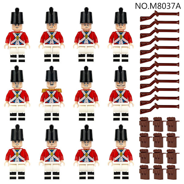 Europeisk soldat 8037a Antik liten partikel infanterimannequin modell kejserlig armé marin docka barnens byggklossar（8037A）