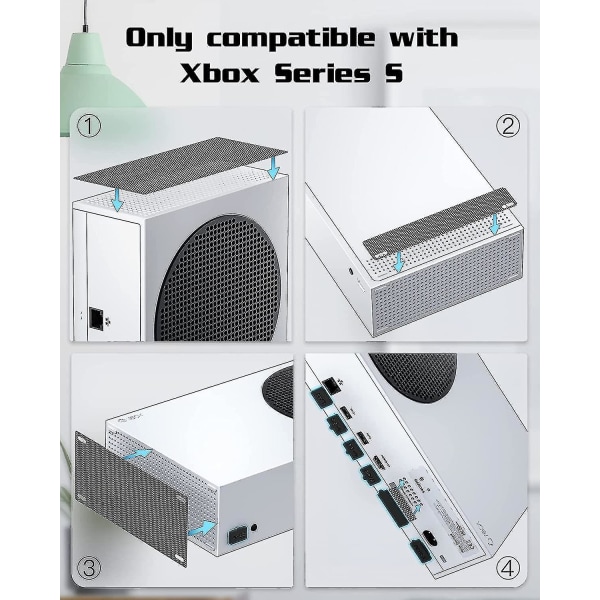 11st cover kompatibelt med Xbox Series S , inkluderar 7 silikondammpluggar och 4 pvc-nät