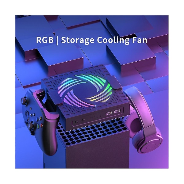 Rgb farverig køleblæser Xbox Series X konsolventilator til spilkonsol Justerbar vindhastighed varmeafledningsblæser med usb-port