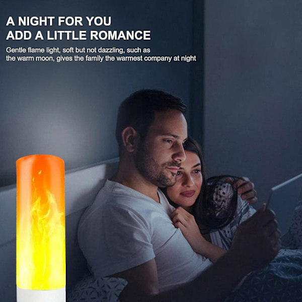 3 st LED-lampor med flammeffekt - LED-flammeffektlampa - flamlampa USB-laddningsbar, energibesparande