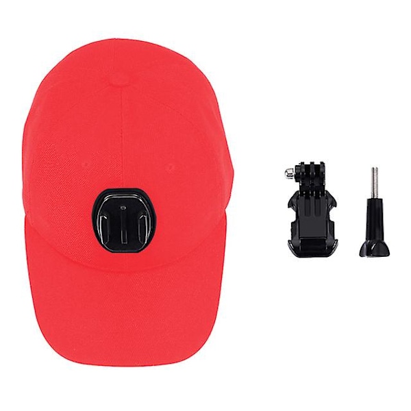 Justerbar Canvas Solhat Cap Til Gopro Hero 8 7 5 Sjcam Sj7000 Sj6000 M20 Eken H9 H9r H8 Pro Yi 4k Soocoo Sport Action Kamera（Rød Farve）