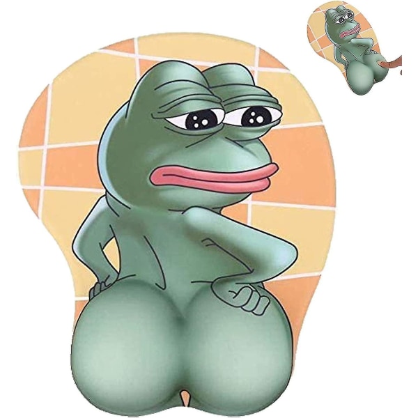 Musematte Morsom silikon musematte Håndleddsstøttepute 3d Pepe Sad Frog
