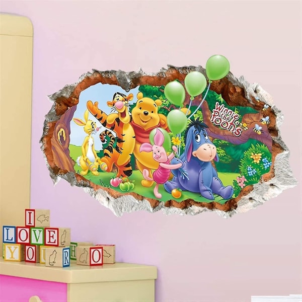 Winnie Pooh Wall Stickers Børn Børn Baby Soveværelse Pvc 3d Effekt Wall Art Decal Decor