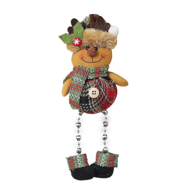 Ihana jouluriipus, ruudullinen kangashelmiä jalat nukke Sarjakuva joulukuusen koristeena riippuva koriste, joka on yhteensopiva Home Bar Partyn kanssa (tyyli 3)