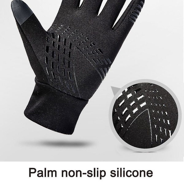 Unisex vintersports fleece stretch varme handsker med fuldfinger（*L）