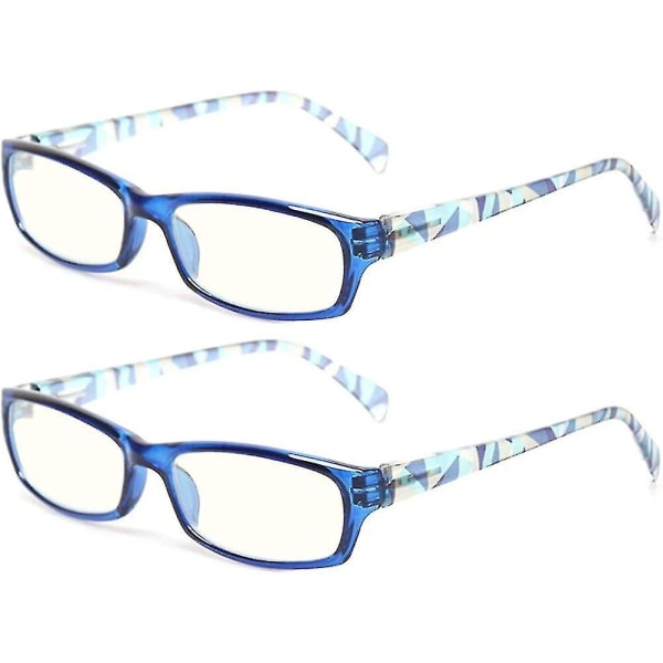2 par computerbriller - anti-blå briller - blå lys blokerende læsebriller til kvinder