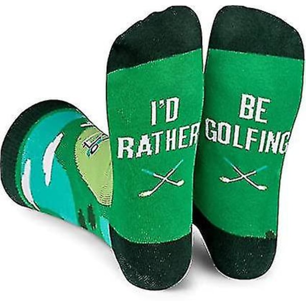Jeg vil hellere spille golf - sjove sokker nyhedsgaver til mænd, kvinder og teenagere