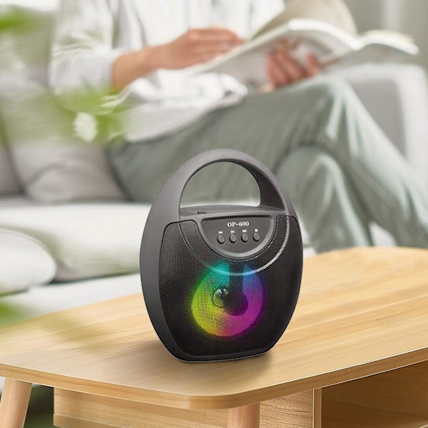 Trådlös Bluetooth-högtalare Hemma Skrivbordsljudsystem Utomhus Bärbar Hög Volym Subwoofer Färgglad Belysning Stödjer FM/USB/T-Flash-kort/LED/AUX-uppspelning