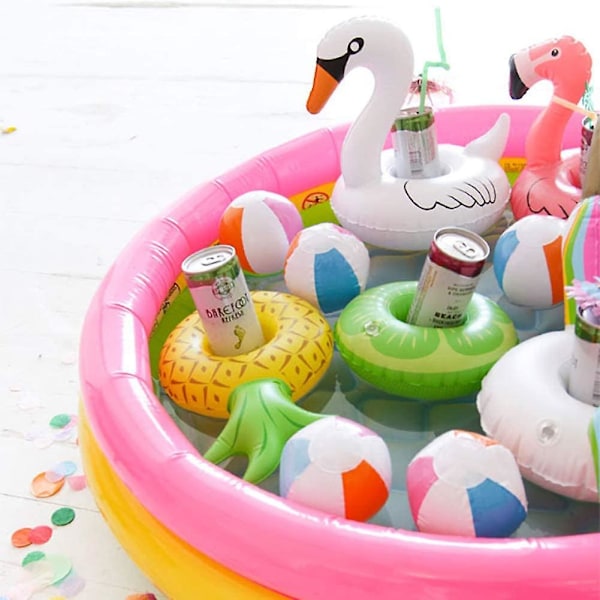 Uppblåsbara Dryckeshållare 3-pack Dryckespoolflottar Kopparhållare för Sommarpoolparty, Olika Former att Välja Mellan