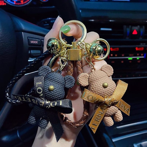 Söt nyckelring present Kawaii ryggsäck charms par tecknad björn Ga färg