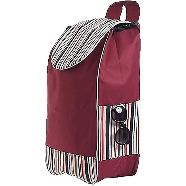 Indkøbsposer, Bærbar Foldbar Udskiftningspose Vandtæt 40l Oxford Canvas Indkøbsvogn Backup Trolleyposer, Genanvendelig Ekstrapose, 32 * 20 * 56cm(rød