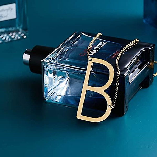 Ghyt stort initialhalsband 18k guldpläterat rostfritt stål stort bokstavsmanus namn monogramhänge halsband för kvinnor present
