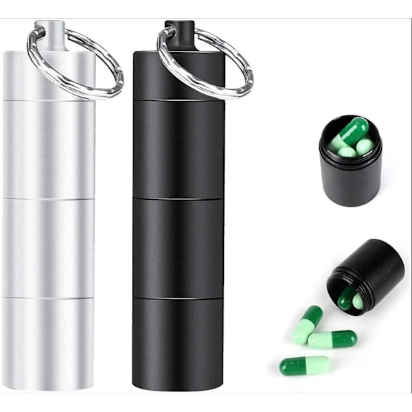 Bärbar förbandslåda i aluminium, 22*78 mm, avtagbar, vattentät förvaringsfack i aluminiumlegering för utomhusbruk (svart)