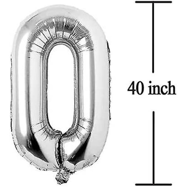 50 Nummerballonger Silver 50 År Gammal Stor Stor Jätte Jumbo Folie Mylar Nummerballonger För Kvinnor Män Festtillbehör 50-årsjubileum Evenemang Dekorationer