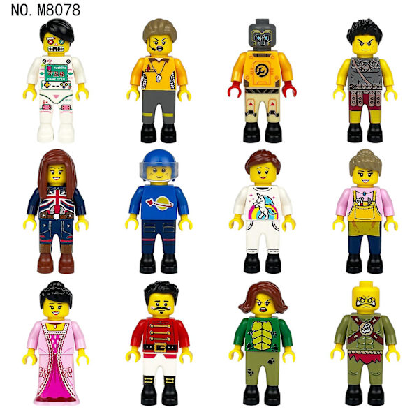 Påse med minifigurer, tillbehör till barns byggklossleksaker (M8076)