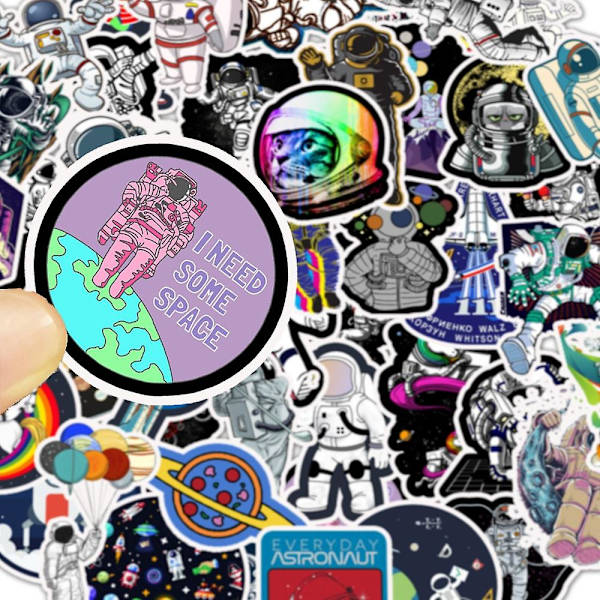 Stickers til Hydro Flask, 50 stk. søde astronaut vinyl stickers til Hydroflask vandflasker bærbar computer skateboard bil kofanger, vandtætte klistermærker f