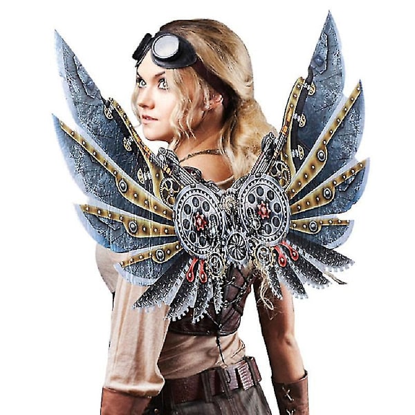 Vuxen pojke och flicka barn Halloween dekoration karneval fest Steampunk kostym blad vingar Cosplay maskerad ansiktsvingar